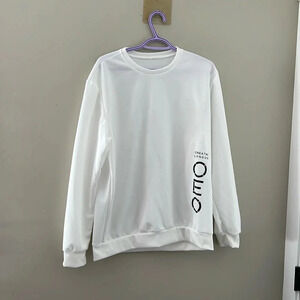 Creatne London White Crewneck Sweatshirt Long Sleeve Pullover Top